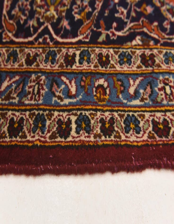 Detail image of  9' 9 x 13'  Hand Knotted Kashan Persian Wool Rug