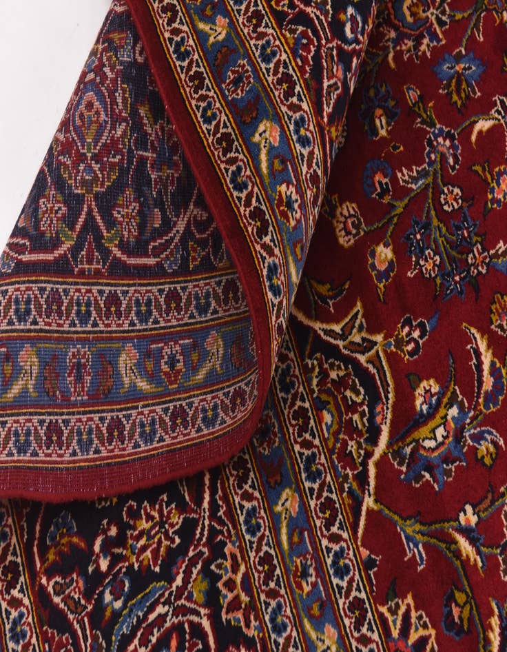 Detail image of  9' 8 x 13' 5  Hand Knotted Kashan Persian Wool Rug