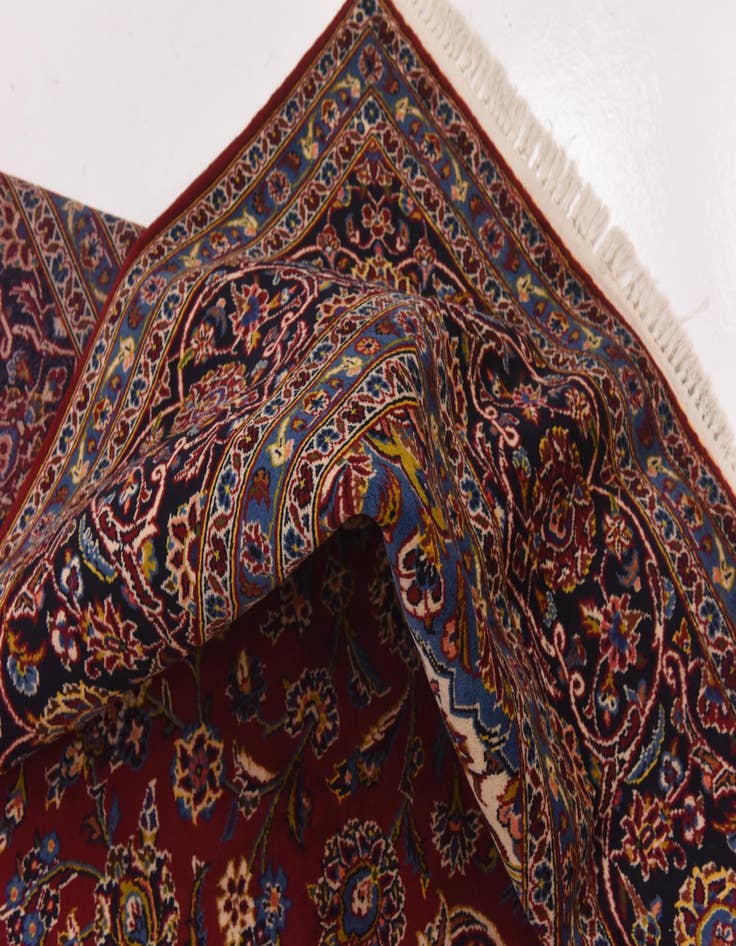 Detail image of  9' 8 x 13' 5  Hand Knotted Kashan Persian Wool Rug