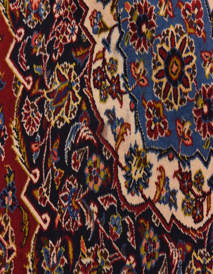 Detail image of  9' 8 x 13' 5  Hand Knotted Kashan Persian Wool Rug