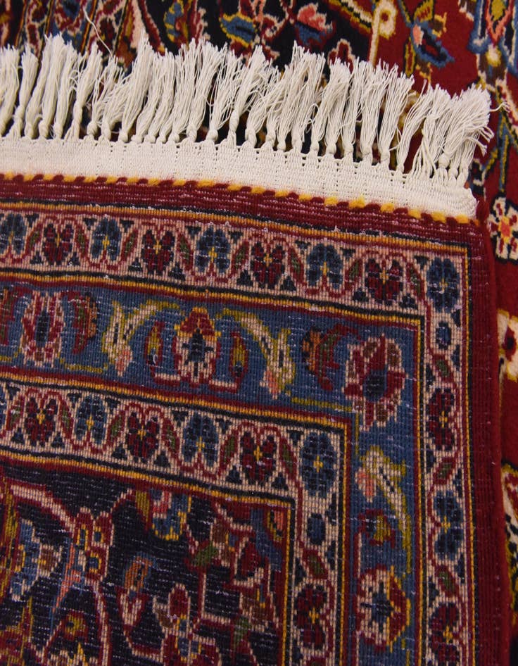 Detail image of  9' 8 x 13' 5  Hand Knotted Kashan Persian Wool Rug