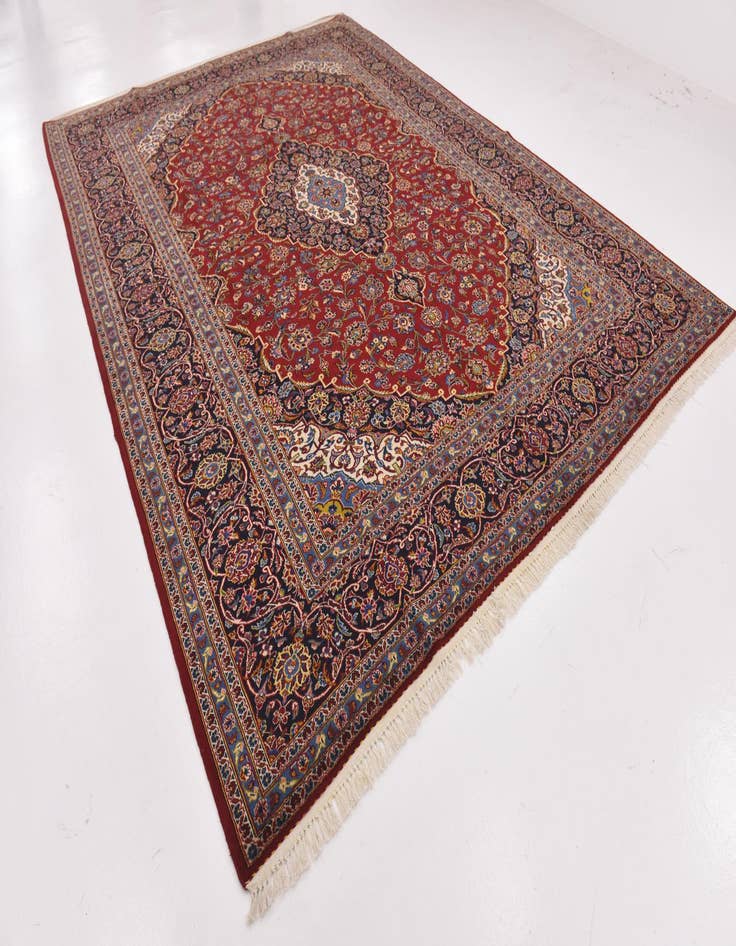 Detail image of  9' 8 x 13' 5  Hand Knotted Kashan Persian Wool Rug