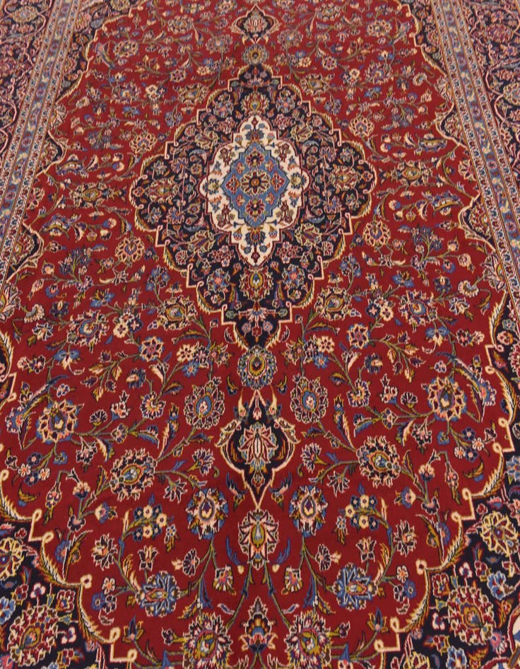 Detail image of  9' 8 x 13' 5  Hand Knotted Kashan Persian Wool Rug