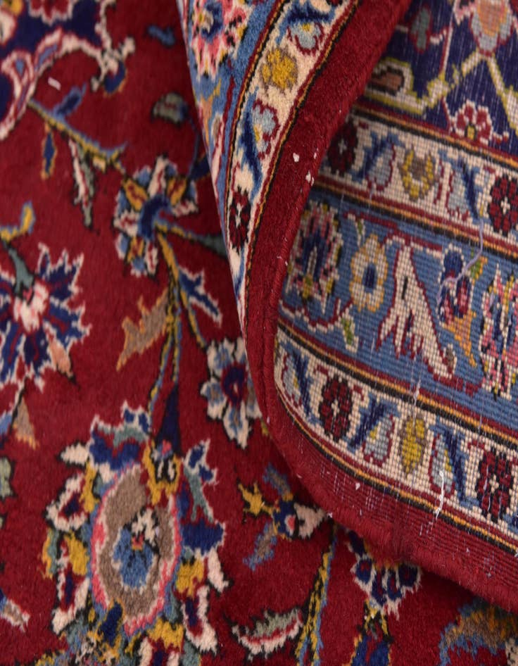 Detail image of  10' x 12' 10  Hand Knotted Kashan Persian Wool Rug