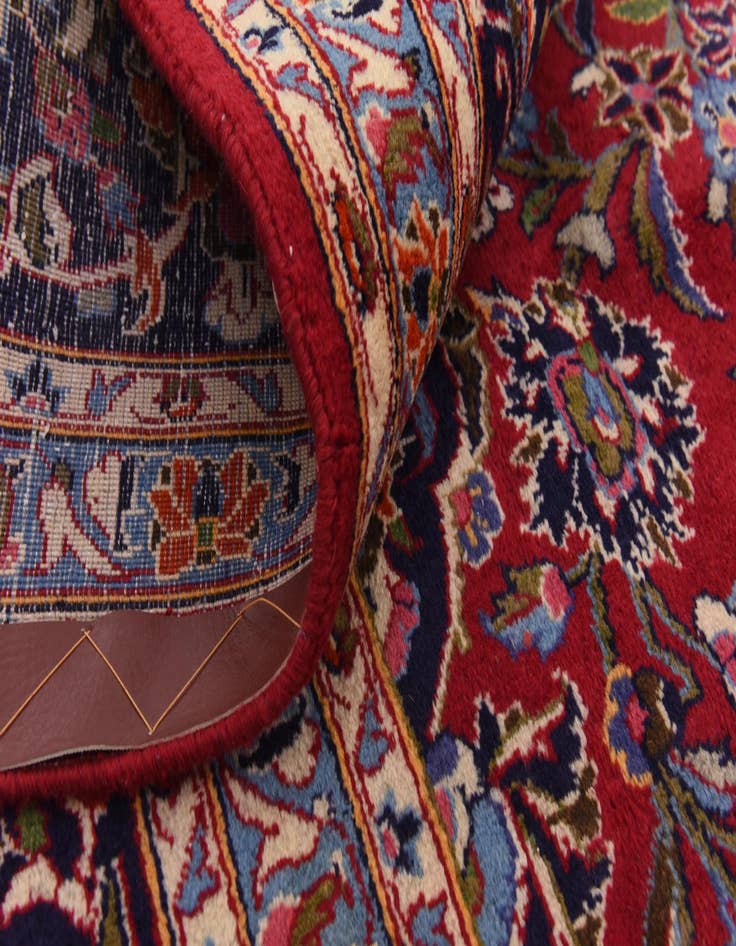 Detail image of  9' 6 x 13'  Hand Knotted Kashan Persian Wool Rug