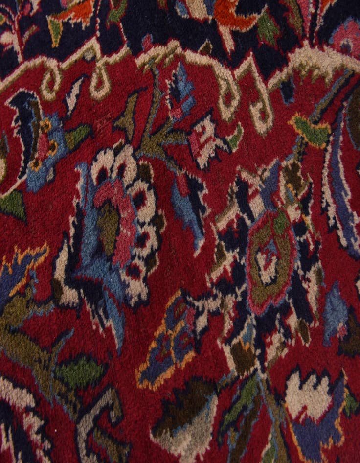 Detail image of  9' 6 x 13'  Hand Knotted Kashan Persian Wool Rug