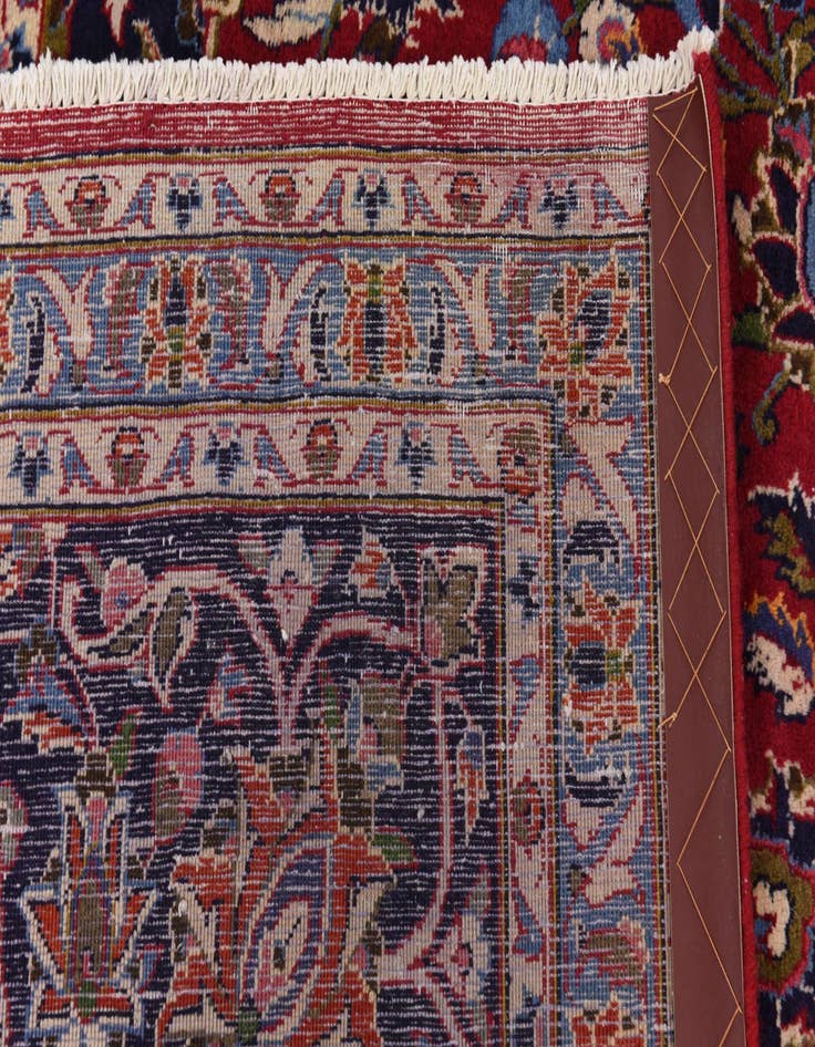 Detail image of  9' 6 x 13'  Hand Knotted Kashan Persian Wool Rug