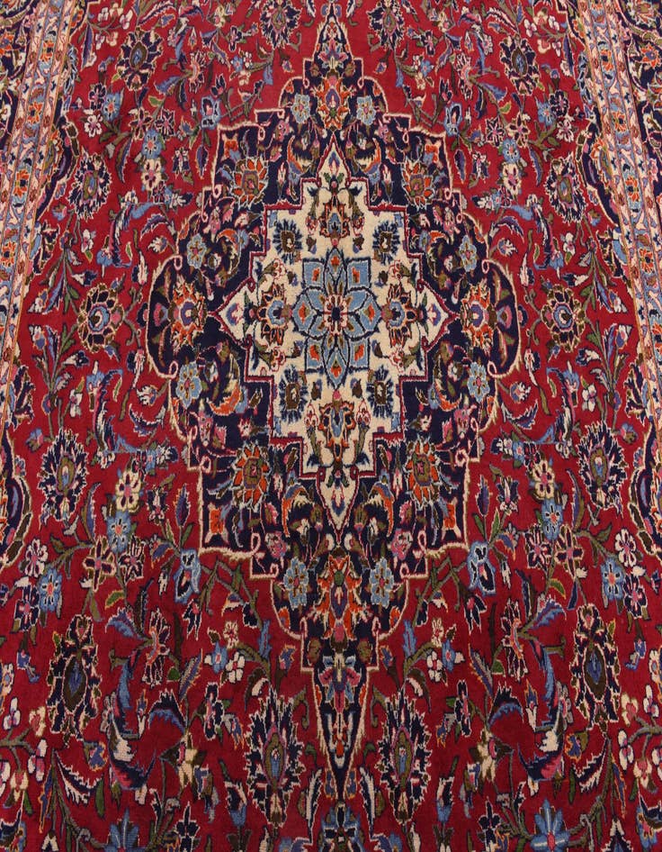 Detail image of  9' 6 x 13'  Hand Knotted Kashan Persian Wool Rug