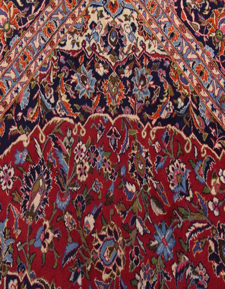 Detail image of  9' 6 x 13'  Hand Knotted Kashan Persian Wool Rug