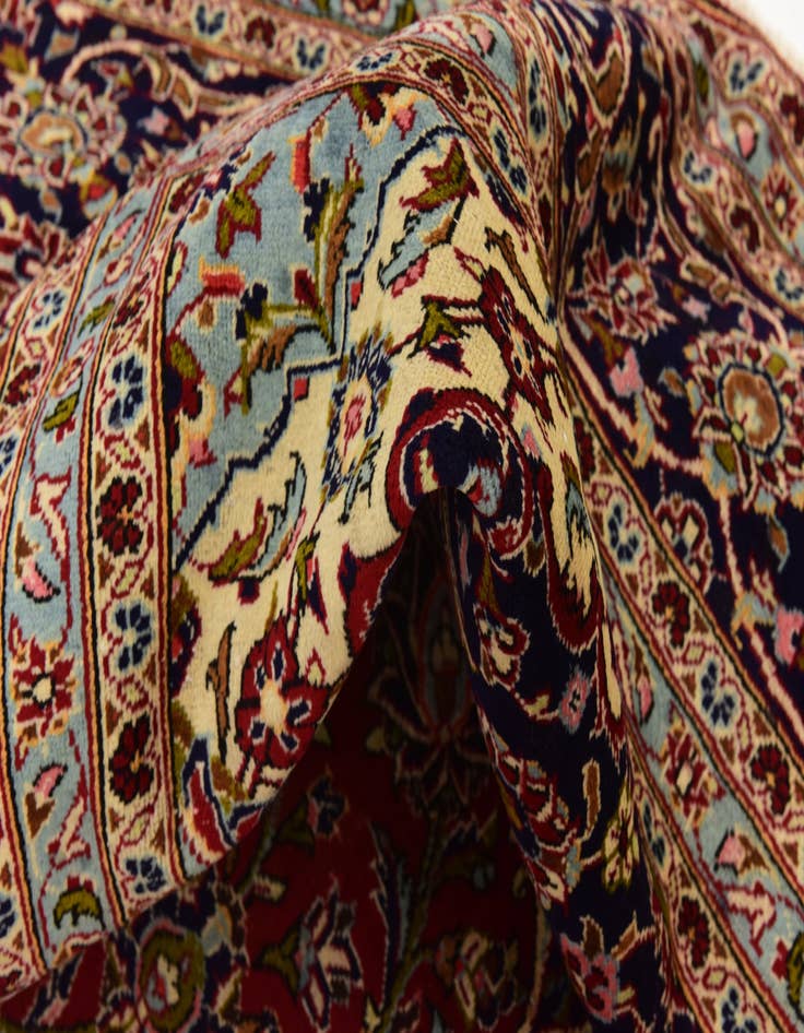Detail image of  9' 7 x 13' 2  Hand Knotted Kashan Persian Wool Rug