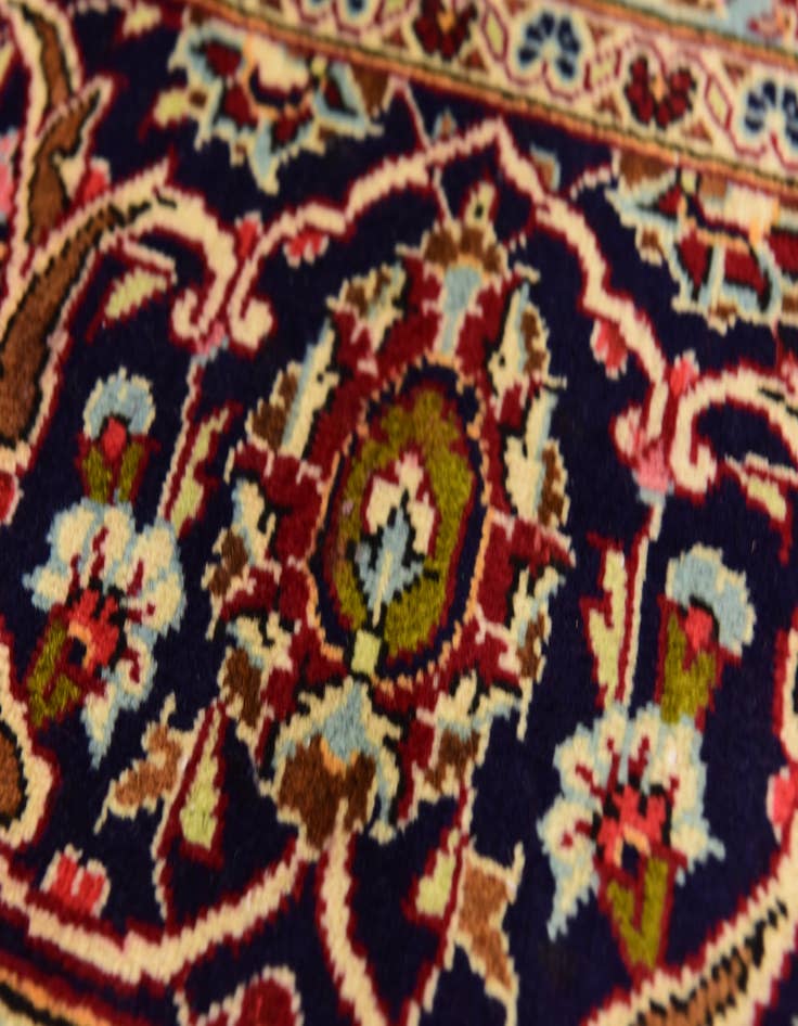 Detail image of  9' 7 x 13' 2  Hand Knotted Kashan Persian Wool Rug