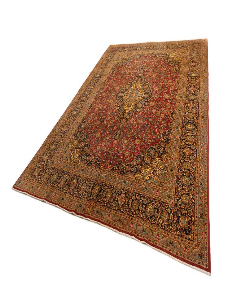 Detail image of  9' 9 x 12' 9 Kashan Wool Rug