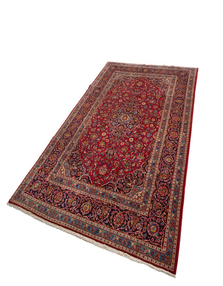 Detail image of  7' 6 x 11' 3 Kashan Wool Rug