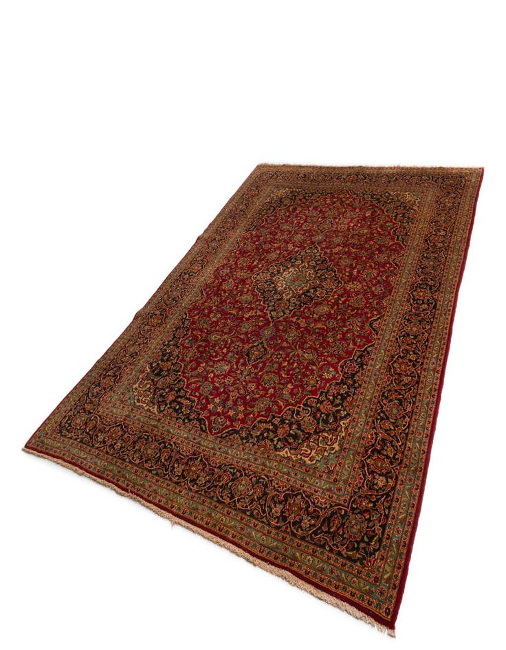 Detail image of  9' 7 x 12' 10 Kashan Wool Rug