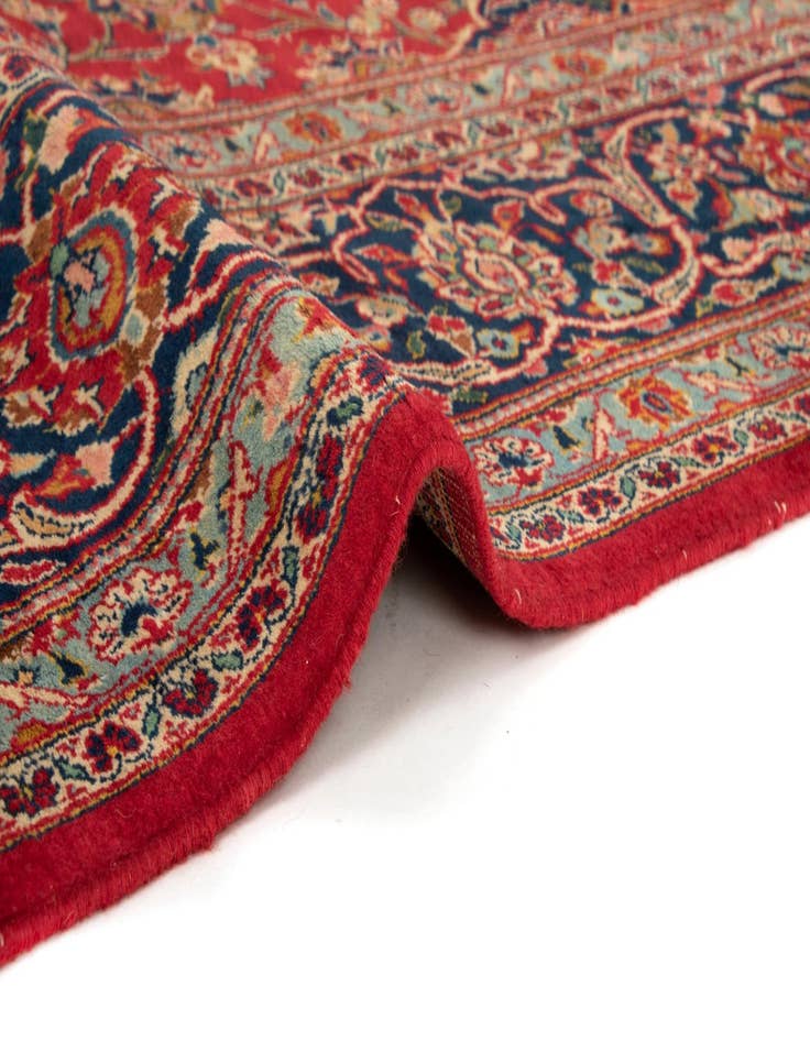 Detail image of  7' 9 x 11'  Hand Knotted Kashan Persian Wool Rug