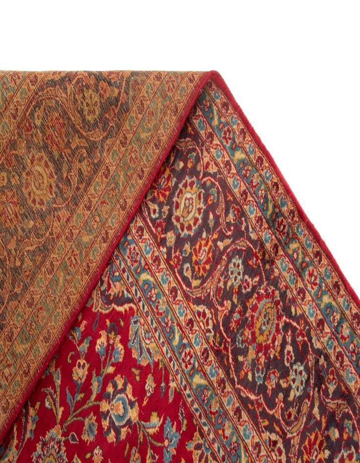 Detail image of  9' 5 x 13' 9  Hand Knotted Kashan Persian Wool Rug