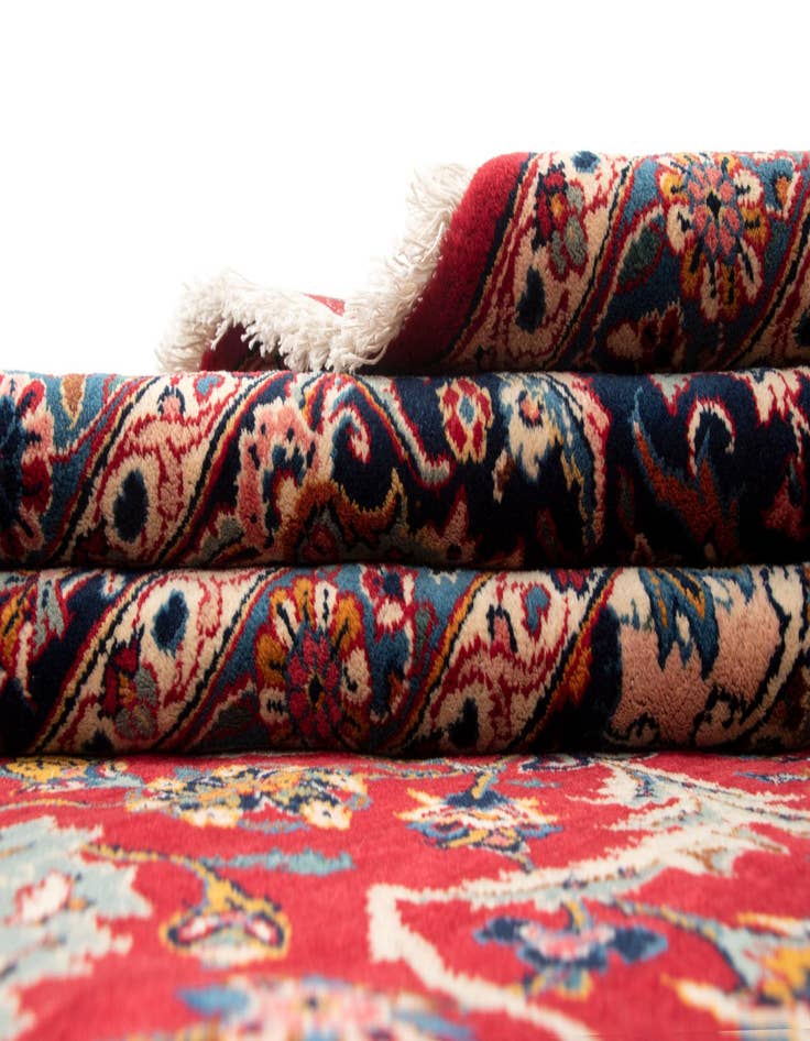 Detail image of  10' 6 x 15' 7  Hand Knotted Kashan Persian Wool Rug