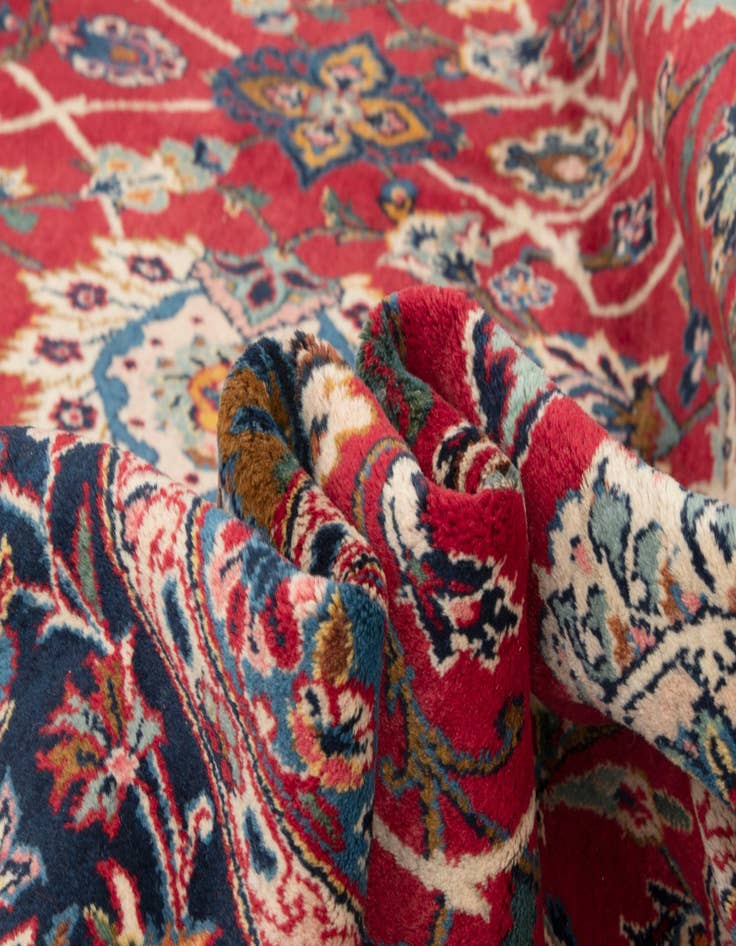 Detail image of  10' 6 x 15' 7  Hand Knotted Kashan Persian Wool Rug