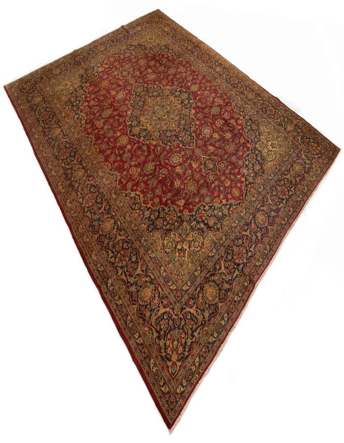 Detail image of  9' 8 x 12' 5 Kashan Wool Rug