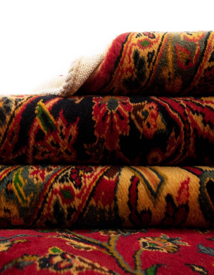 Detail image of  9' 7 x 12' 10  Hand Knotted Kashan Persian Wool Rug