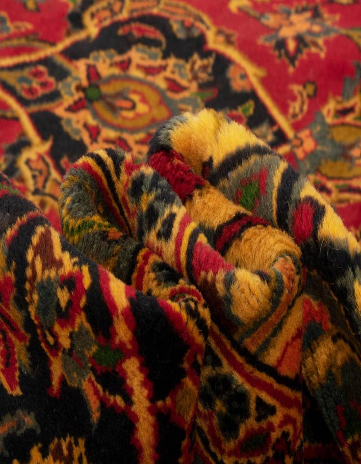 Detail image of  9' 7 x 12' 10  Hand Knotted Kashan Persian Wool Rug