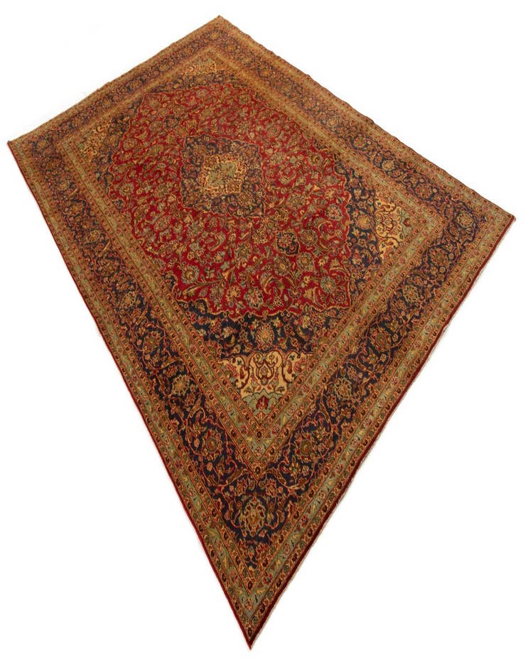 Detail image of  8' 3 x 12' 2  Hand Knotted Kashan Persian Wool Rug