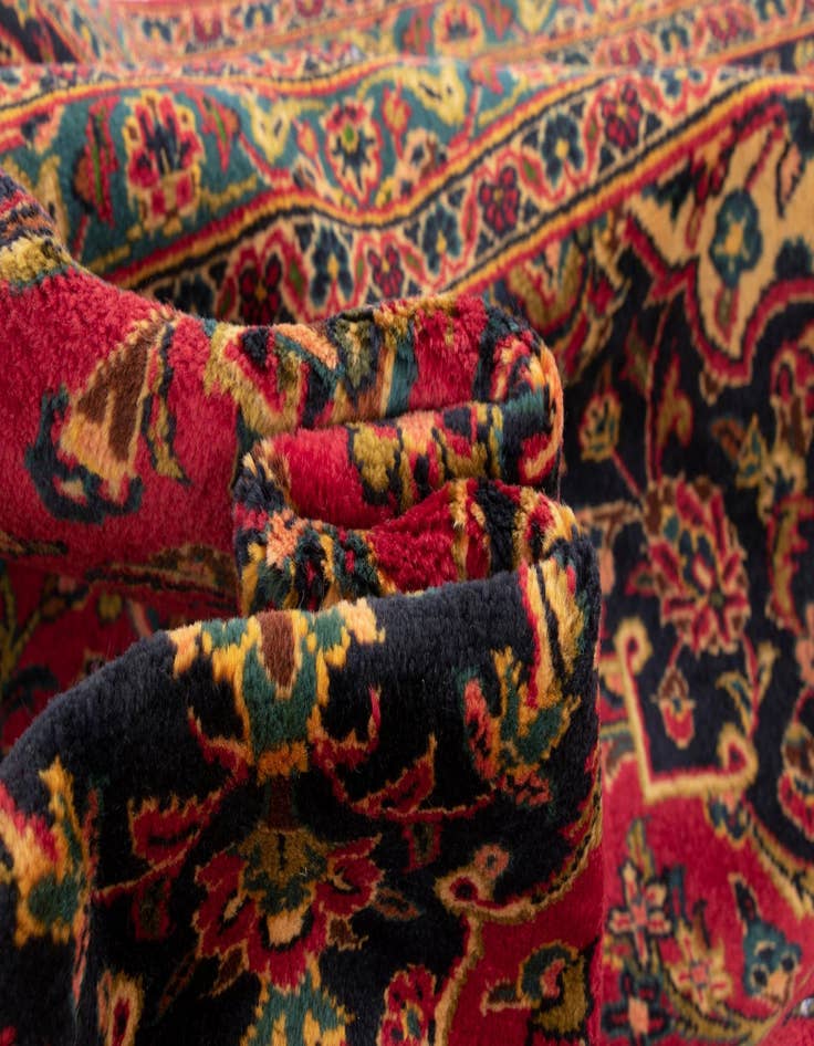 Detail image of  8' x 11' 2  Hand Knotted Kashan Persian Wool Rug