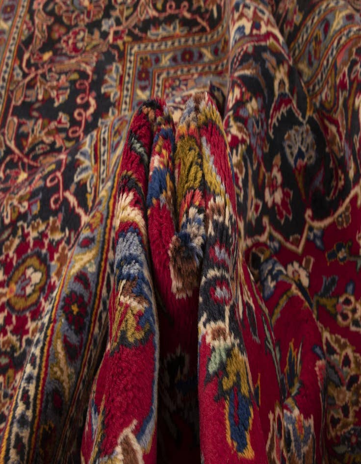 Detail image of  8' 9 x 13'  Hand Knotted Kashan Persian Wool Rug