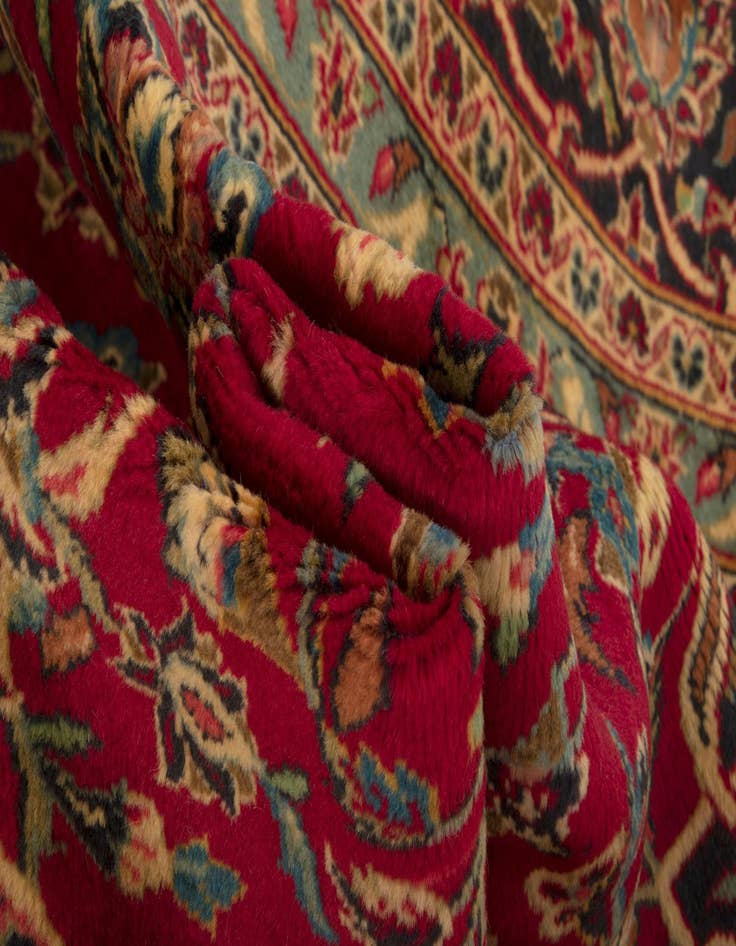 Detail image of  9' 7 x 12' 2  Hand Knotted Kashan Persian Wool Rug