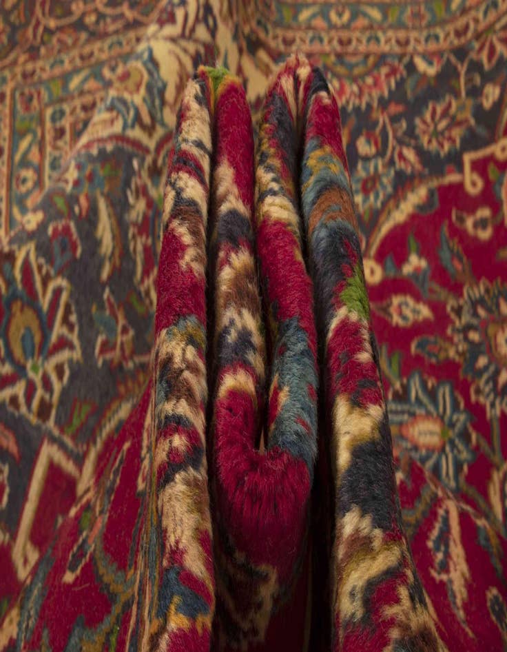 Detail image of  9' 11 x 13' 3  Hand Knotted Kashan Persian Rug