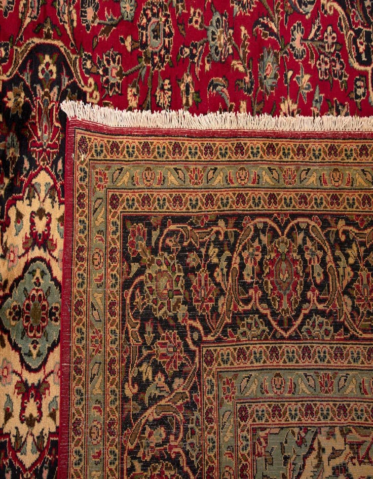 Detail image of  9' 7 x 12' 11  Hand Knotted Kashan Persian Wool Rug