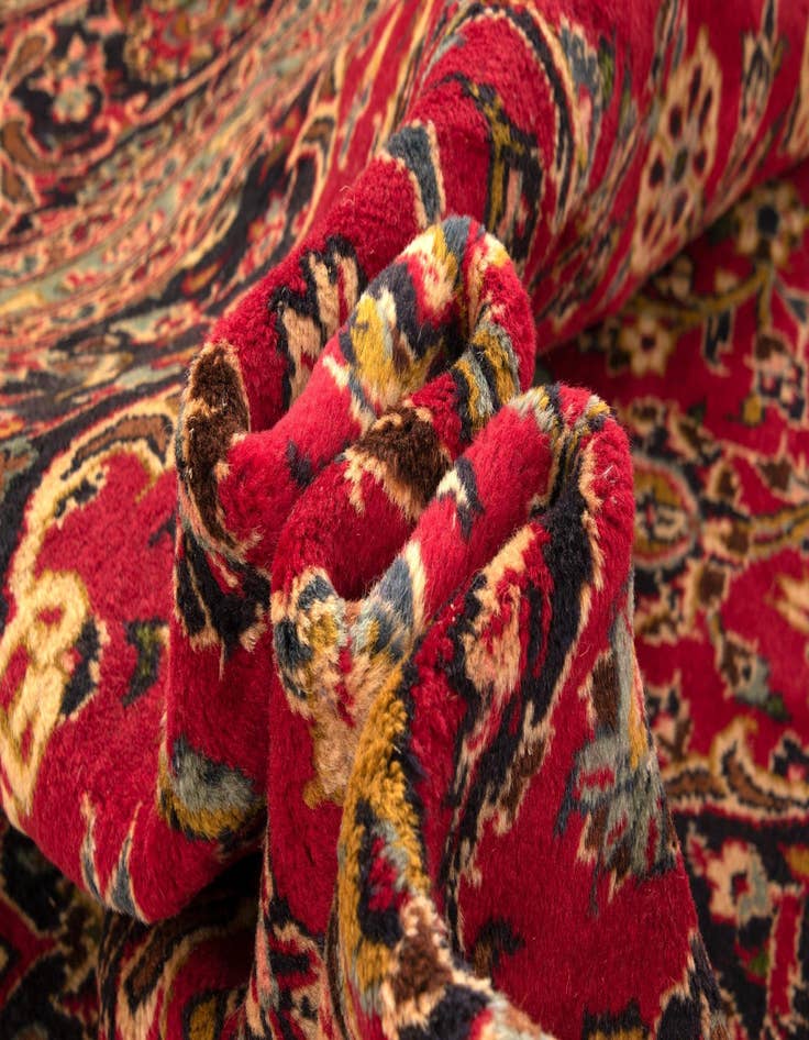 Detail image of  9' 7 x 12' 11  Hand Knotted Kashan Persian Wool Rug