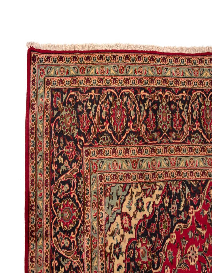 Detail image of  9' 7 x 12' 11  Hand Knotted Kashan Persian Wool Rug
