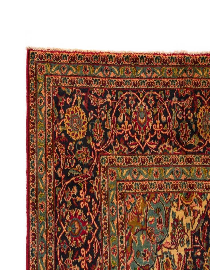 Detail image of  9' 5 x 12' 10  Hand Knotted Kashan Persian Rug