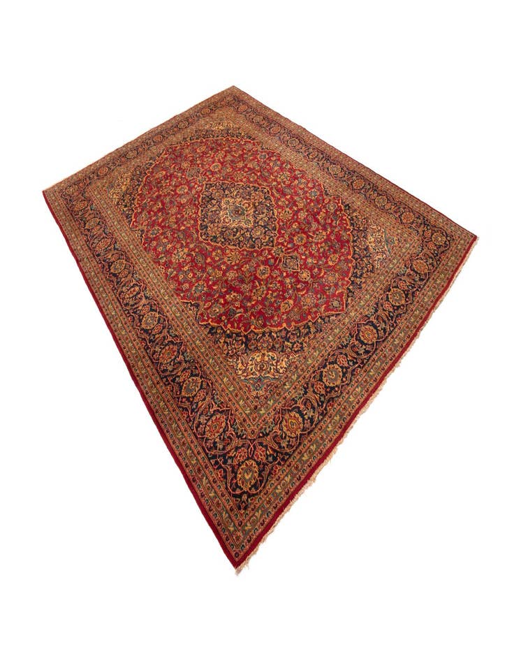 Detail image of  9' 9 x 12' 10  Hand Knotted Kashan Persian Rug