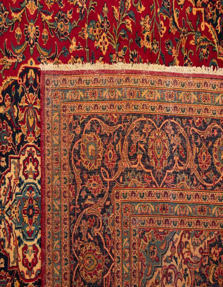 Detail image of  9' 9 x 12' 10  Hand Knotted Kashan Persian Rug