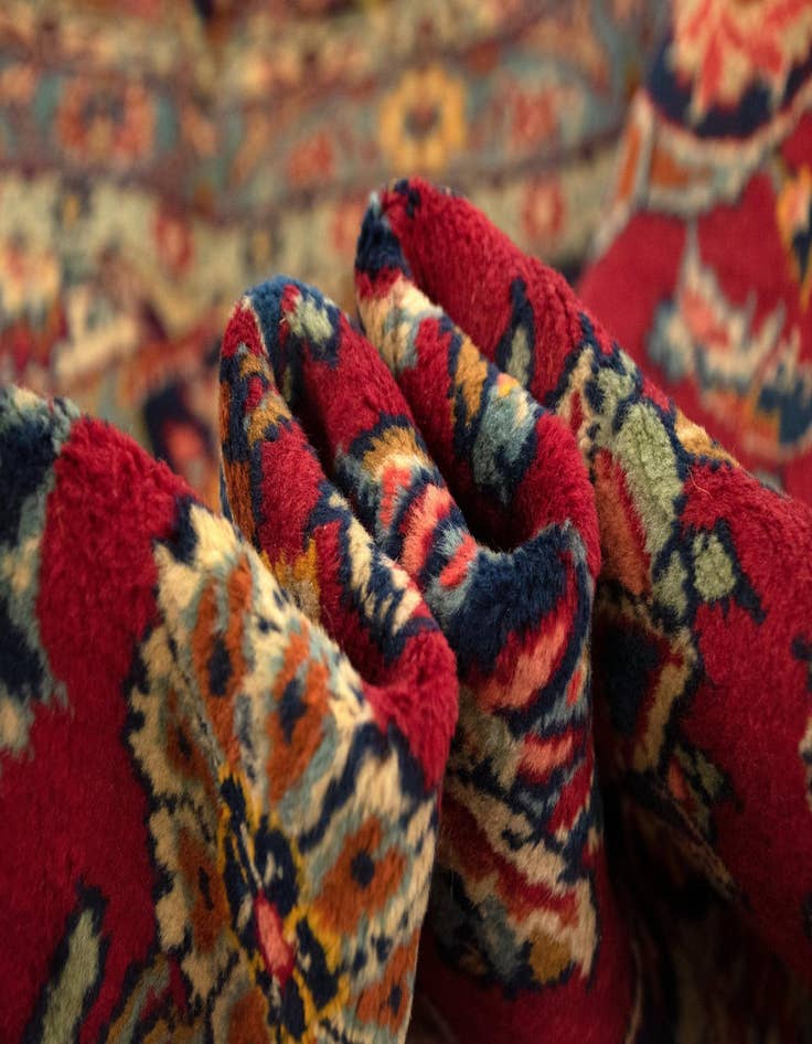 Detail image of  9' 7 x 13' 1  Hand Knotted Kashan Persian Wool Rug