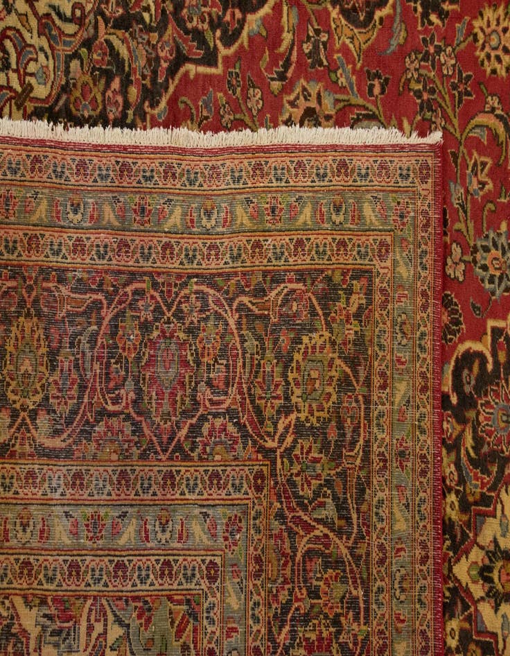 Detail image of  8' 2 x 12' 6  Hand Knotted Kashan Persian Wool Rug