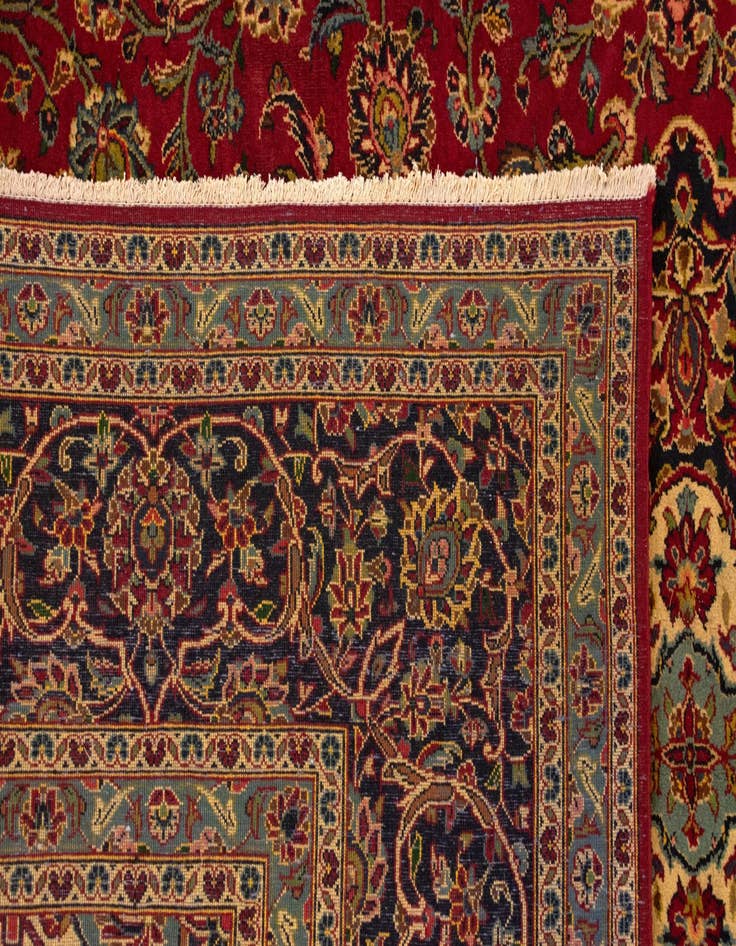 Detail image of  9' 11 x 12' 10  Hand Knotted Kashan Persian Wool Rug