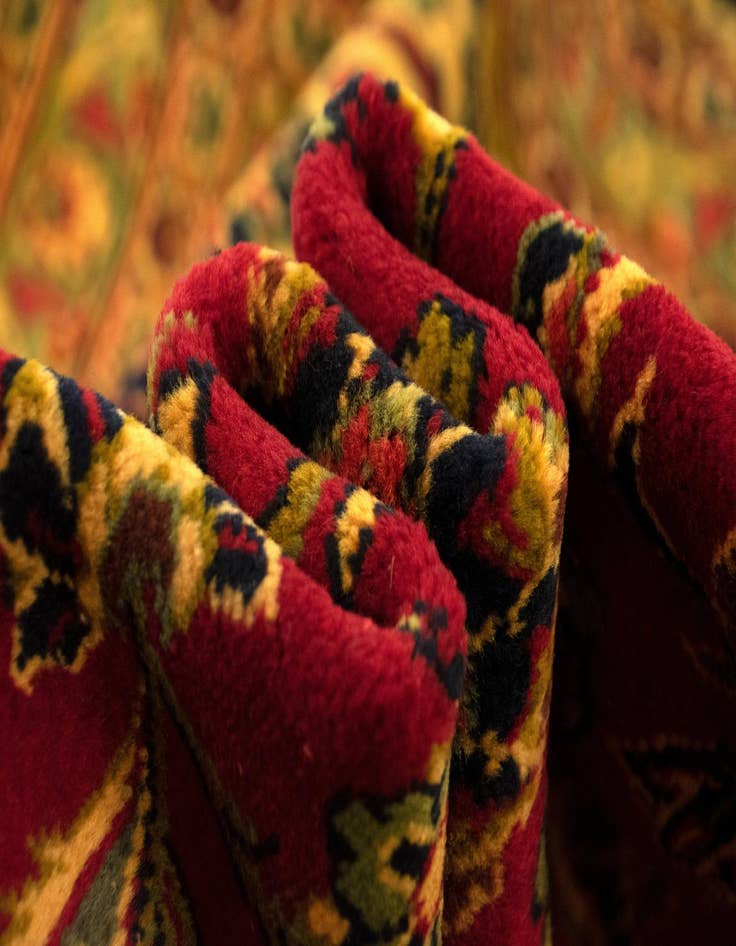 Detail image of  9' 5 x 14' 2  Hand Knotted Kashan Persian Wool Rug