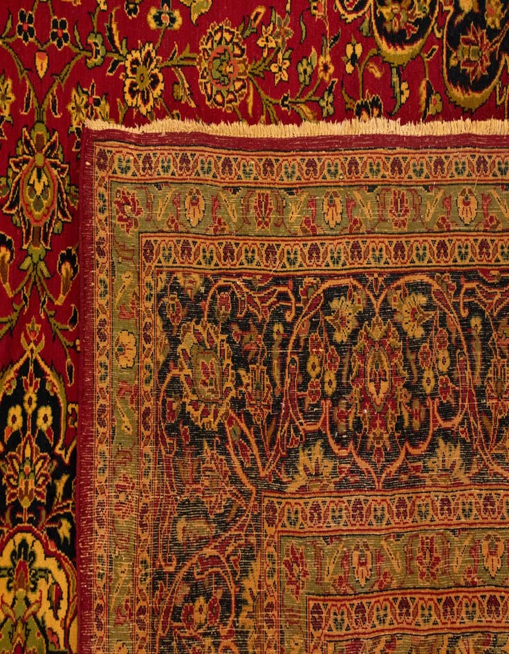 Detail image of  9' 5 x 14' 2  Hand Knotted Kashan Persian Wool Rug