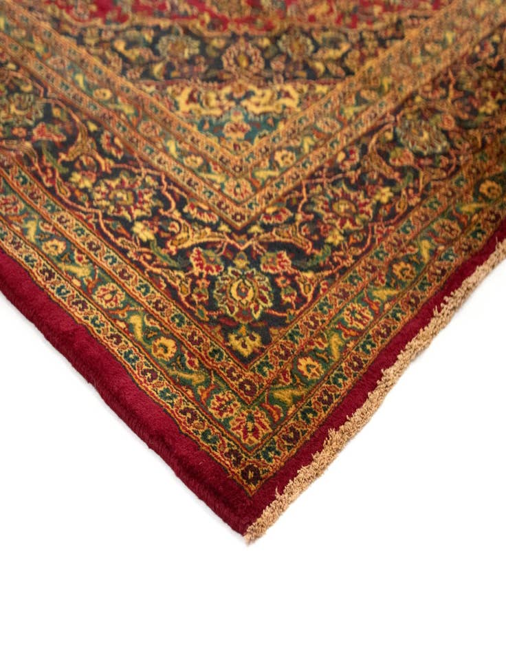 Detail image of  9' 7 x 12' 6  Hand Knotted Kashan Persian Wool Rug