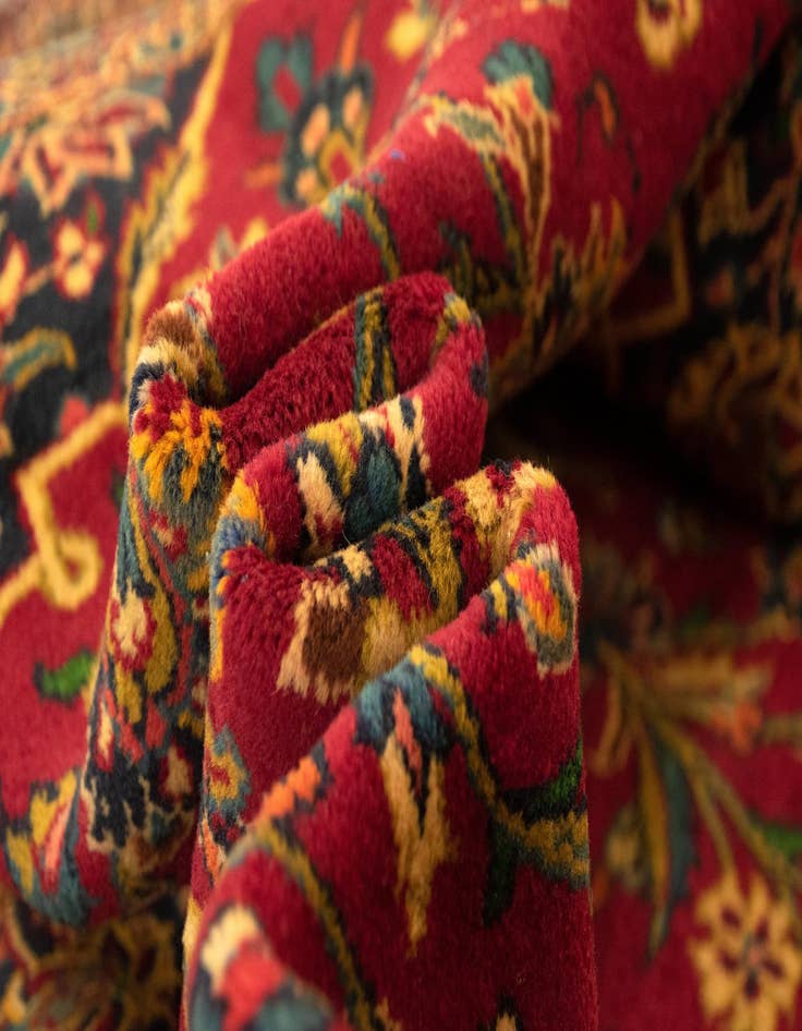 Detail image of  9' 9 x 13' 5  Hand Knotted Kashan Persian Rug