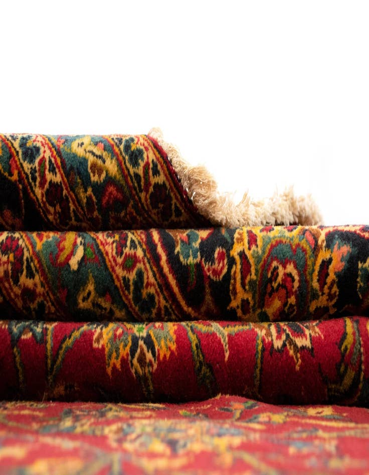 Detail image of  9' 9 x 13' 5  Hand Knotted Kashan Persian Rug