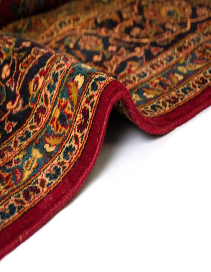 Detail image of  9' 9 x 13' 5  Hand Knotted Kashan Persian Rug