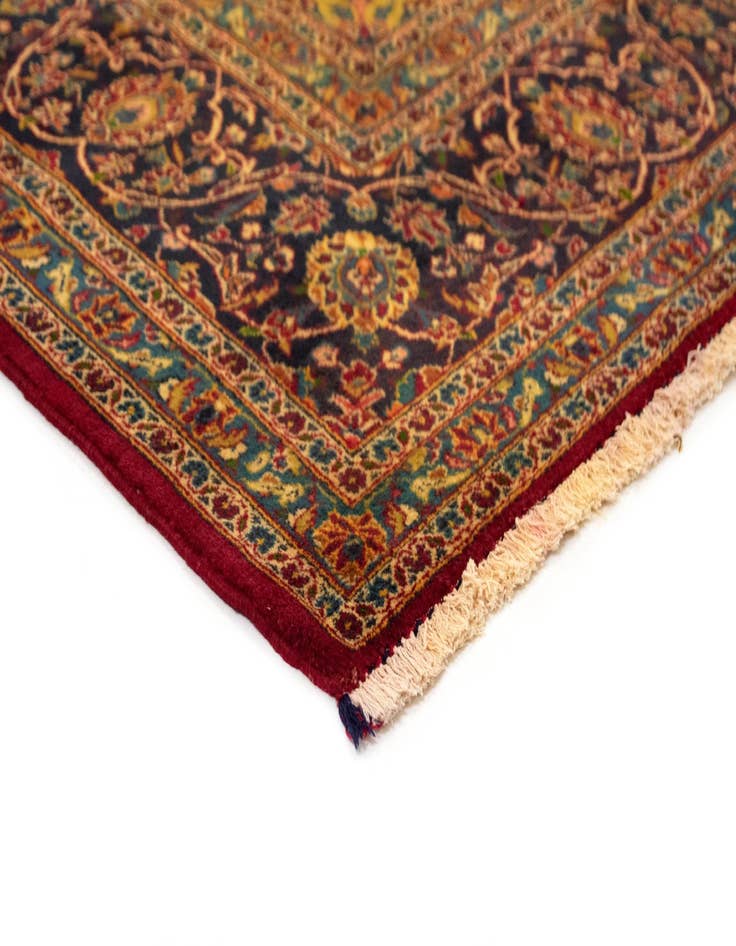 Detail image of  9' 9 x 13' 5  Hand Knotted Kashan Persian Rug