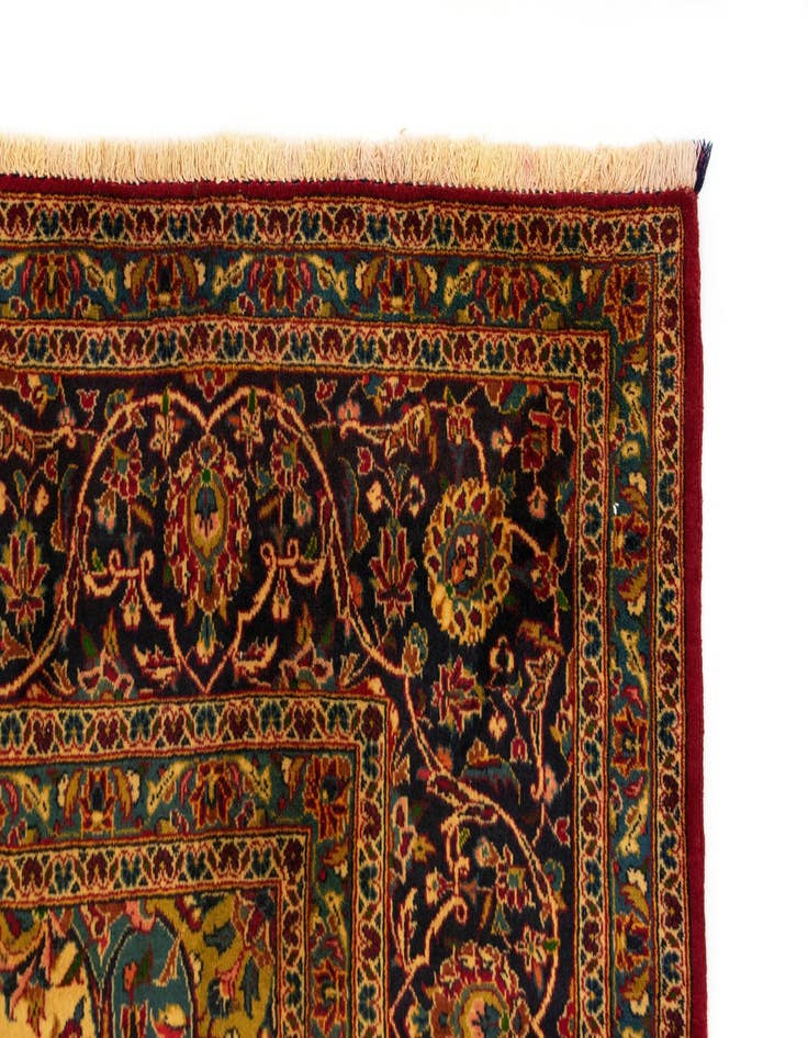 Detail image of  9' 9 x 13' 5  Hand Knotted Kashan Persian Rug