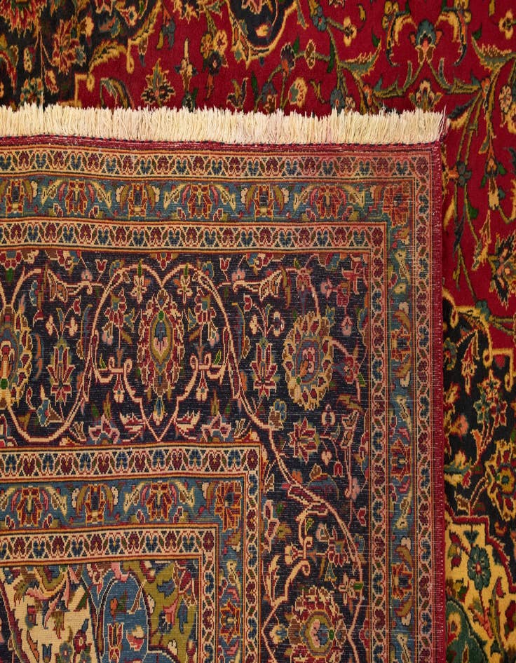 Detail image of  9' 9 x 13' 5  Hand Knotted Kashan Persian Rug