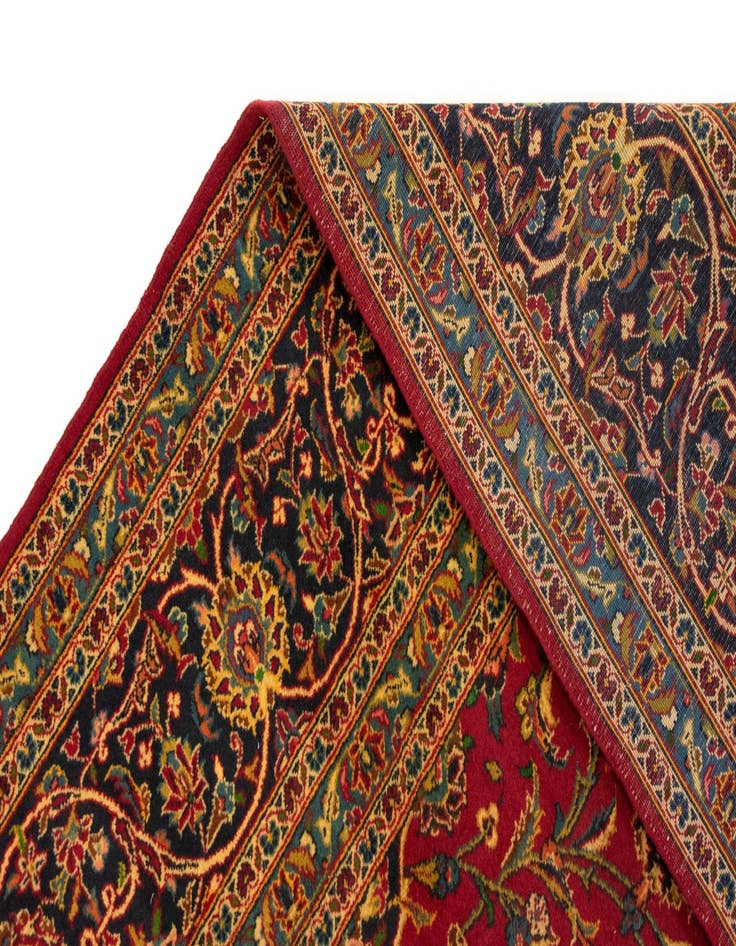 Detail image of  9' 9 x 13' 5  Hand Knotted Kashan Persian Rug