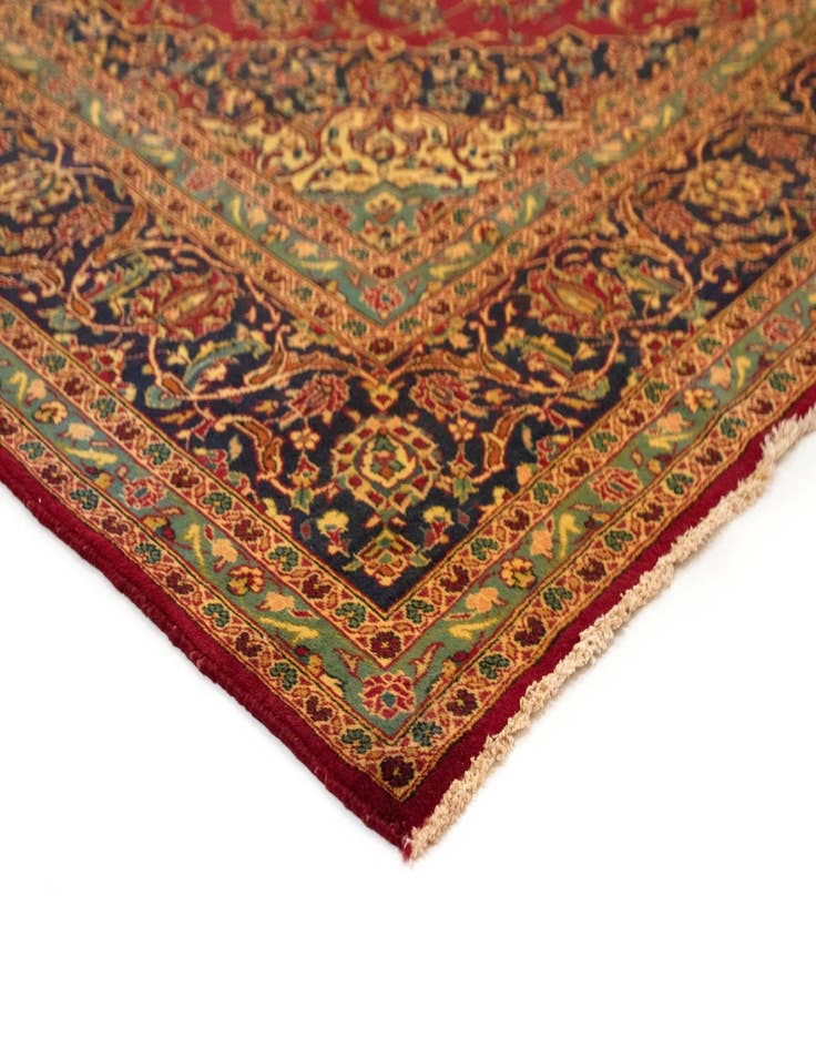 Detail image of  9' 5 x 12' 11  Hand Knotted Kashan Persian Rug